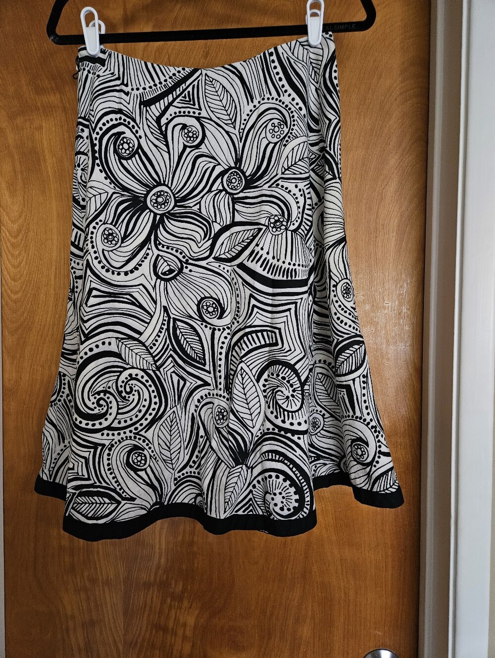 White House Black Market Graphic Floral A-Line Skirt -Size 6